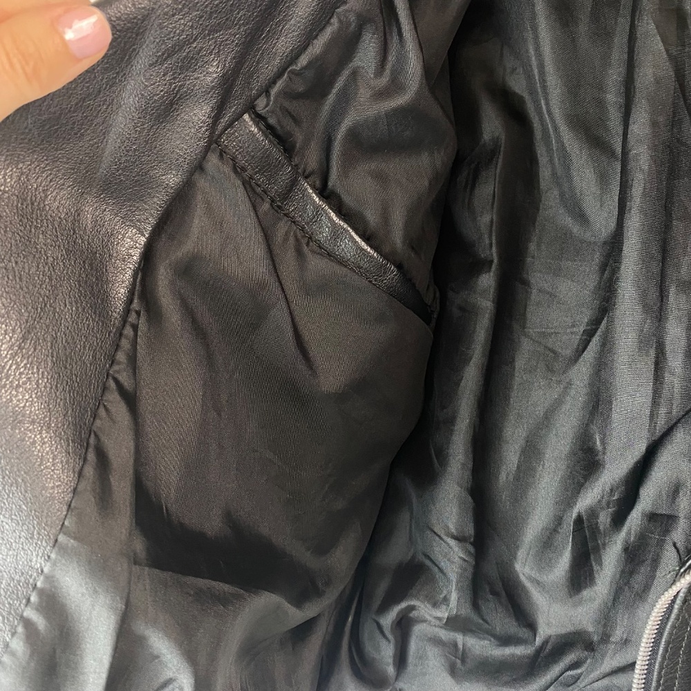 PROTECH Leather Apparel Vintage Black Leather Motorcycle Jacket Size 10 - Picture 5 of 15